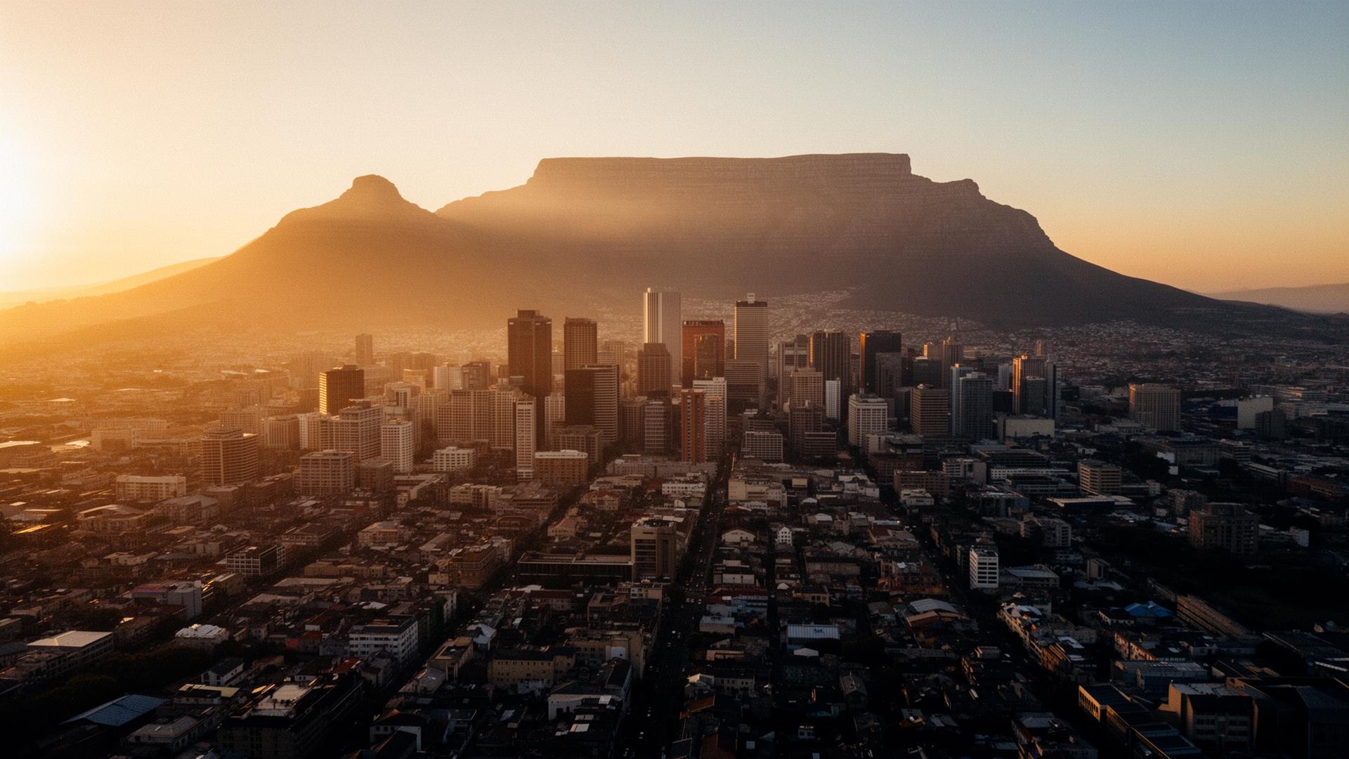 South Africa skyline at golden hour